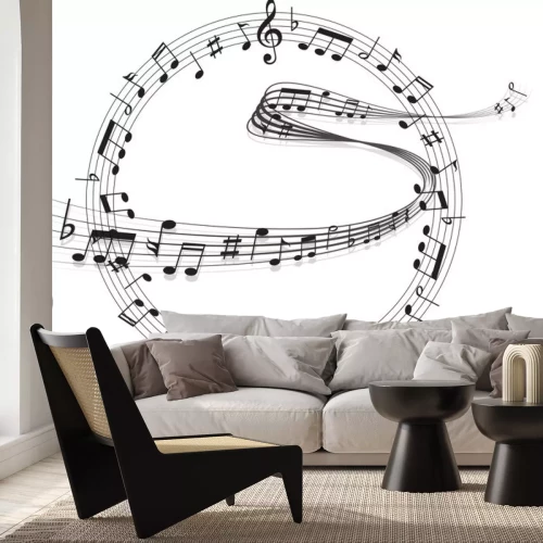 Sticker Noten Violinschlüssel in einem Kreis angeordnet