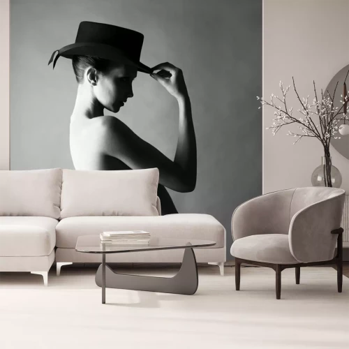 Fototapete Frau mit Hut nackt