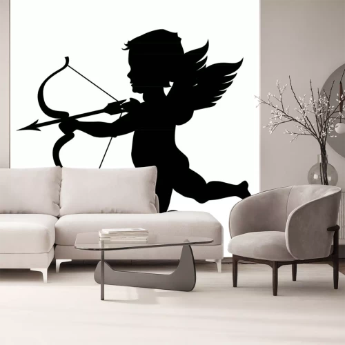 Sticker Cupid Silhouette auf weißem isoliert