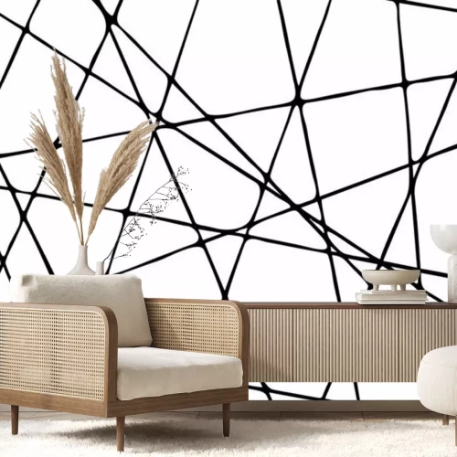 Fototapete Grau schwarze Streifentextur ...