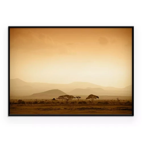 Poster Afrikanischen Savanne bei Sonnenaufgang