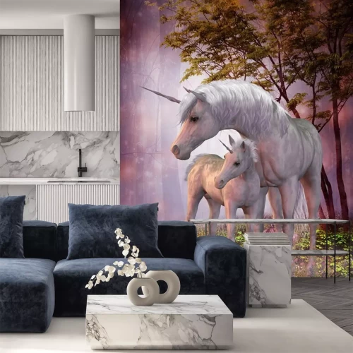 Sticker Einhorn-Stute und Fohlen