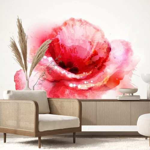 Sticker Die Blüte rote Mohn