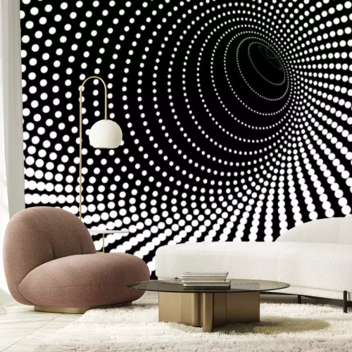 Fototapete Tunnel aus weißen Punkten