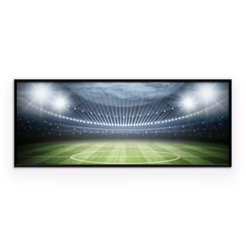 Poster Blick auf das Spielfeld und das von Flutlicht beleuchtete Stadion