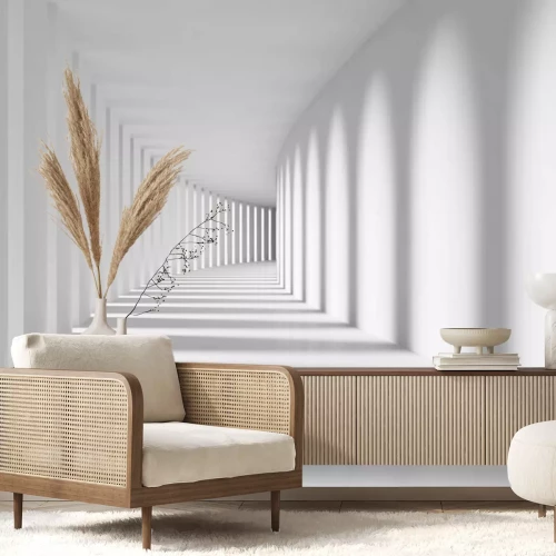 Sticker Moderner weißer Korridor mit 3D-Effekt