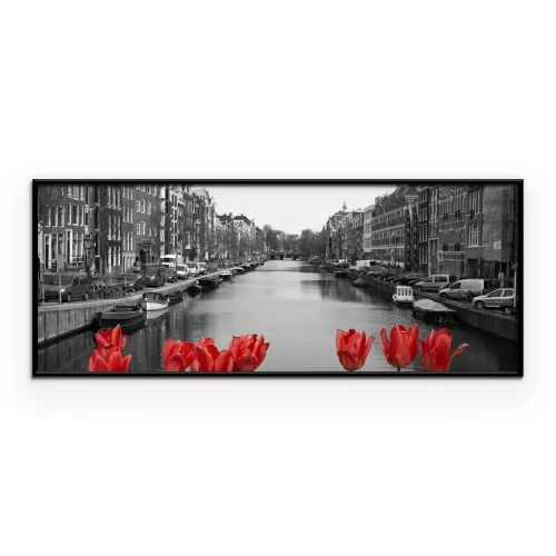Poster Rote Tulpen in Amsterdam
