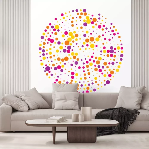 Sticker großer farbiger Kreis der kleinen Tupfen