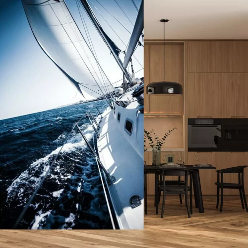 Sticker Segelboot in Aktion