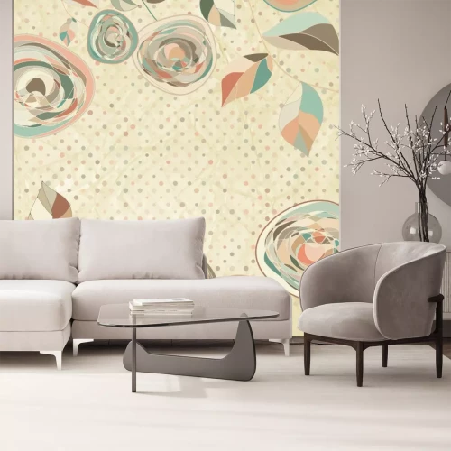 Sticker Romantische Blumen mit Weinleserosen. EPS 8