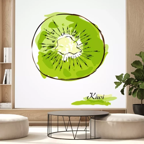 Sticker Kiwi auf weißem Hintergrund Aquarell Illustration
