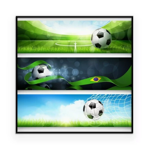 Poster Fußball in drei illustrierten Szenen