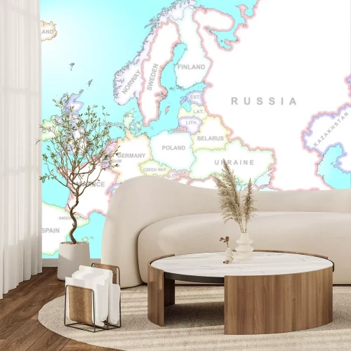 Sticker Karte von Europa im Vintage-Stil