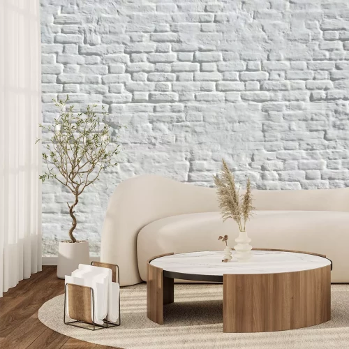 Fototapete Wand mit weißen Ziegeln