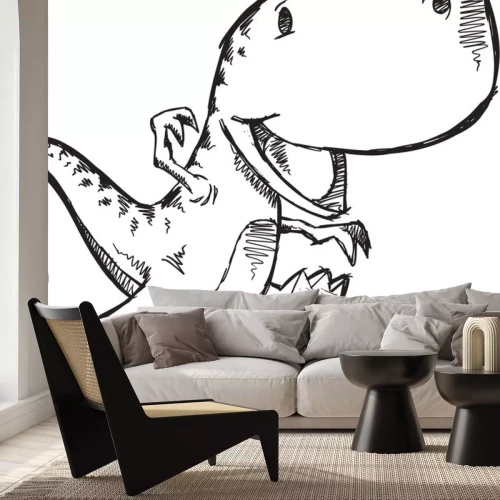 Sticker Sketch Doodle Netter Tyrannosaurus Rex Dinosaur Vector