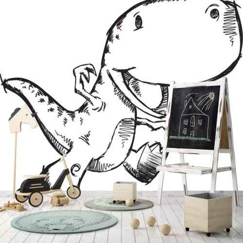 Sticker Sketch Doodle Netter Tyrannosaurus Rex Dinosaur Vector