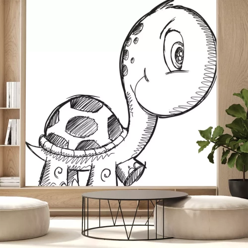 Sticker Skizzieren Sie Doodle Turtle Vector Illustration Kunst