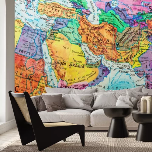 Sticker Old Globe Karte der Länder des Nahen Ostens