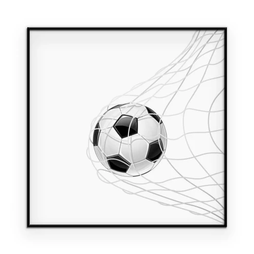 Poster 3D-Ball im Tor-Grafikstil