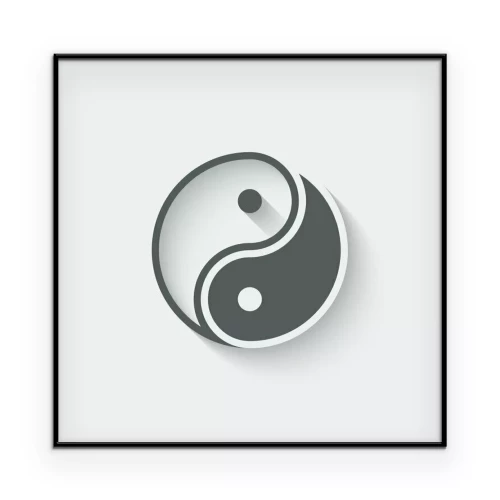Poster Schwarz-weißes Yin-Yang-Symbol