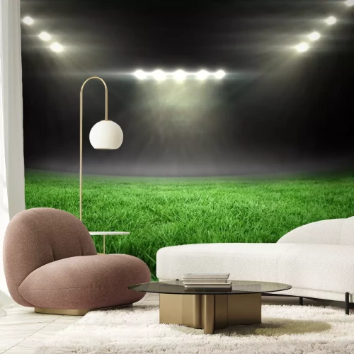 Sticker Von Flutlicht beleuchteter Rasen