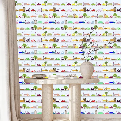 Tapete Baby Fahrzeugmusterentwurf.