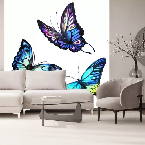 Sticker Schmetterlinge Blau Drei