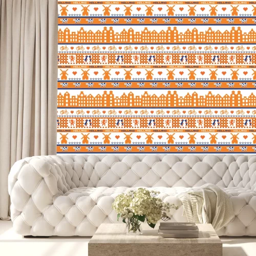 Tapete nahtlose Retro-Pixel-Muster orange Holland