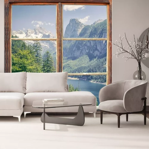 Fototapete Berglandschaft vor dem Fenster