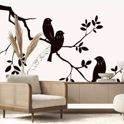 Sticker Vögel auf Zweig