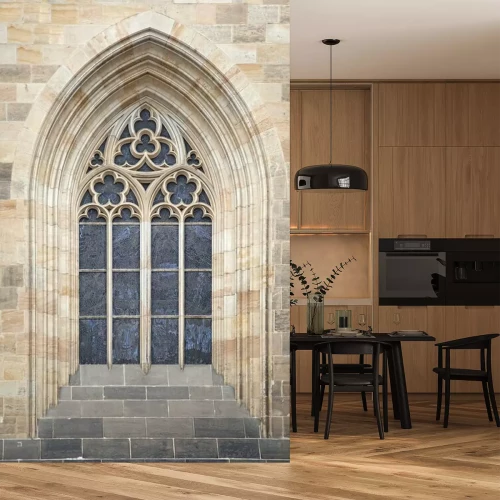 Fototapete Fenster in gotischem stil