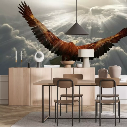 Fototapete Adler im Flug über den Wolken