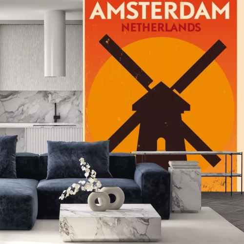 Sticker Amsterdam City Typografie-Entwurf