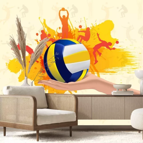 Sticker Abstrakt Grunge Hintergrund mit Volleyball