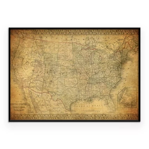 Poster Alte Karte der USA