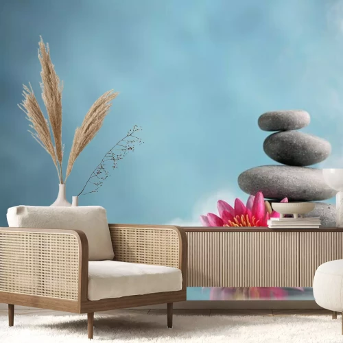 Fototapete Harmonie von Steinen und Lotus