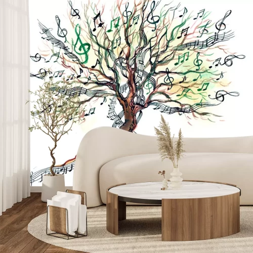 Sticker Baum aus Noten und Musik