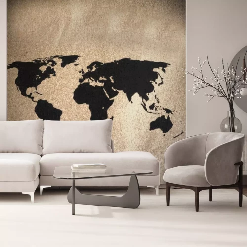 Sticker Weltkarte Vintage-Muster