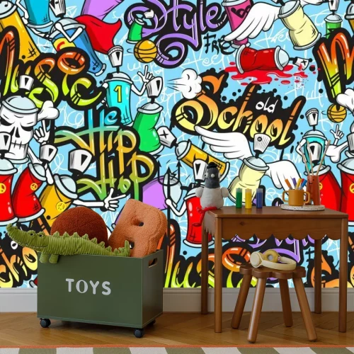 Fototapete Graffiti-Zeichen nahtlose Muster