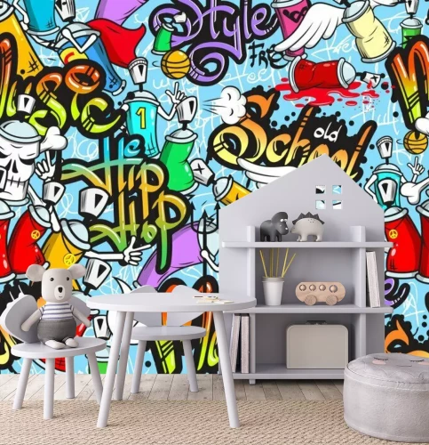 Fototapete Graffiti-Zeichen nahtlose Muster