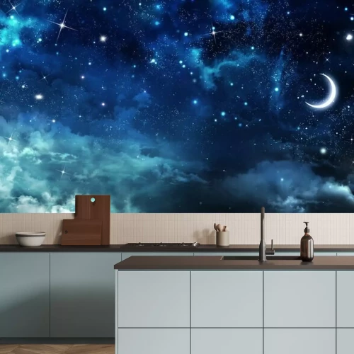 Sticker Mond am Sternenhimmel