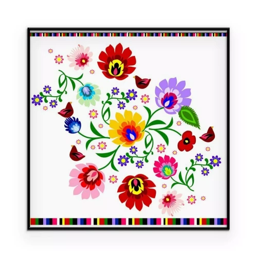 Poster Volksschmuck mit Blumen