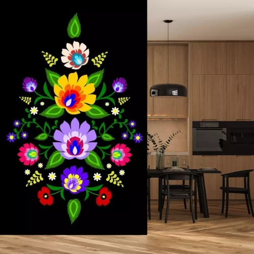 Sticker Traditionelle polnische Volks floralen Muster Vektor