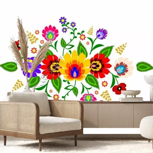 Sticker Traditionelle polnische Volks floralen Muster Vektor