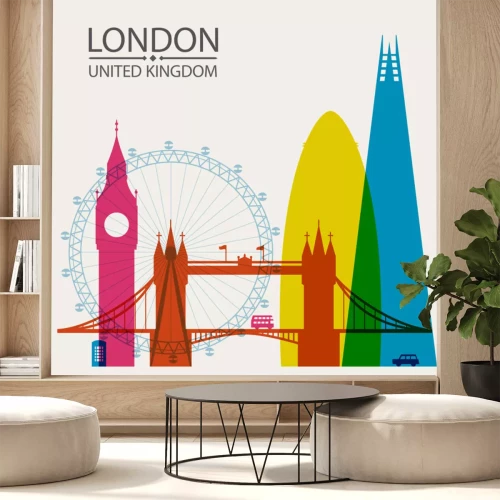 Sticker London Skyline Silhouette Hintergrund, Vektor-Illustration