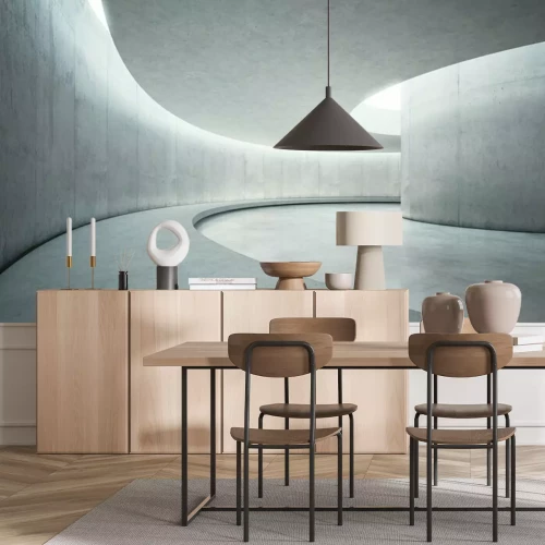 Fototapete Leere Beton offenen Raum Innenraum mit Sonnenlicht