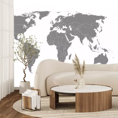 Sticker Weltkarte in Grau 40%