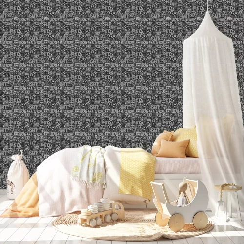 Tapete Mit Kreide gezeichnete Tiere