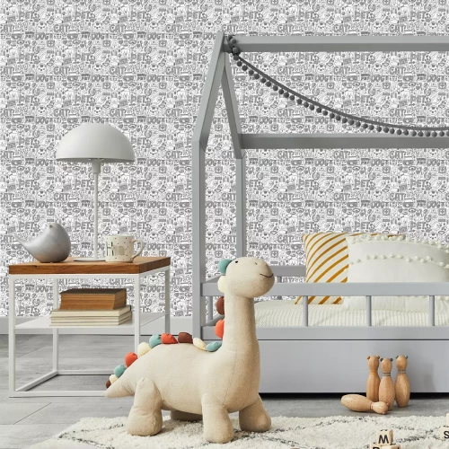 Tapete Zeichnungen von Haustieren