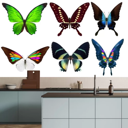 Sticker Schöne Schmetterlinge auf weißem Hintergrund